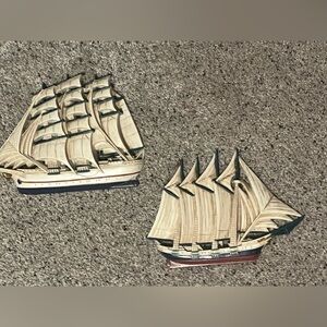 Home Interior set of sailboats Vintage